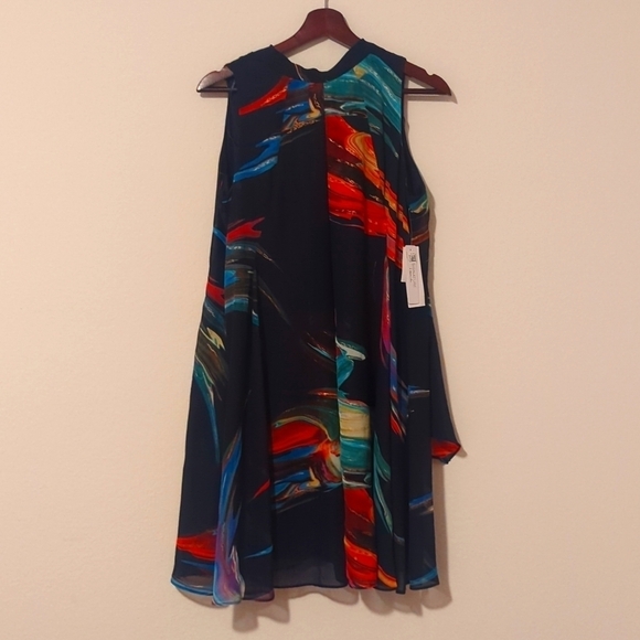 Signature by Robbie Bee Dresses & Skirts - SIGNATURE by ROBBIE BEE. Abstract Print Chiffon. Color Navy Blue Green Orange.